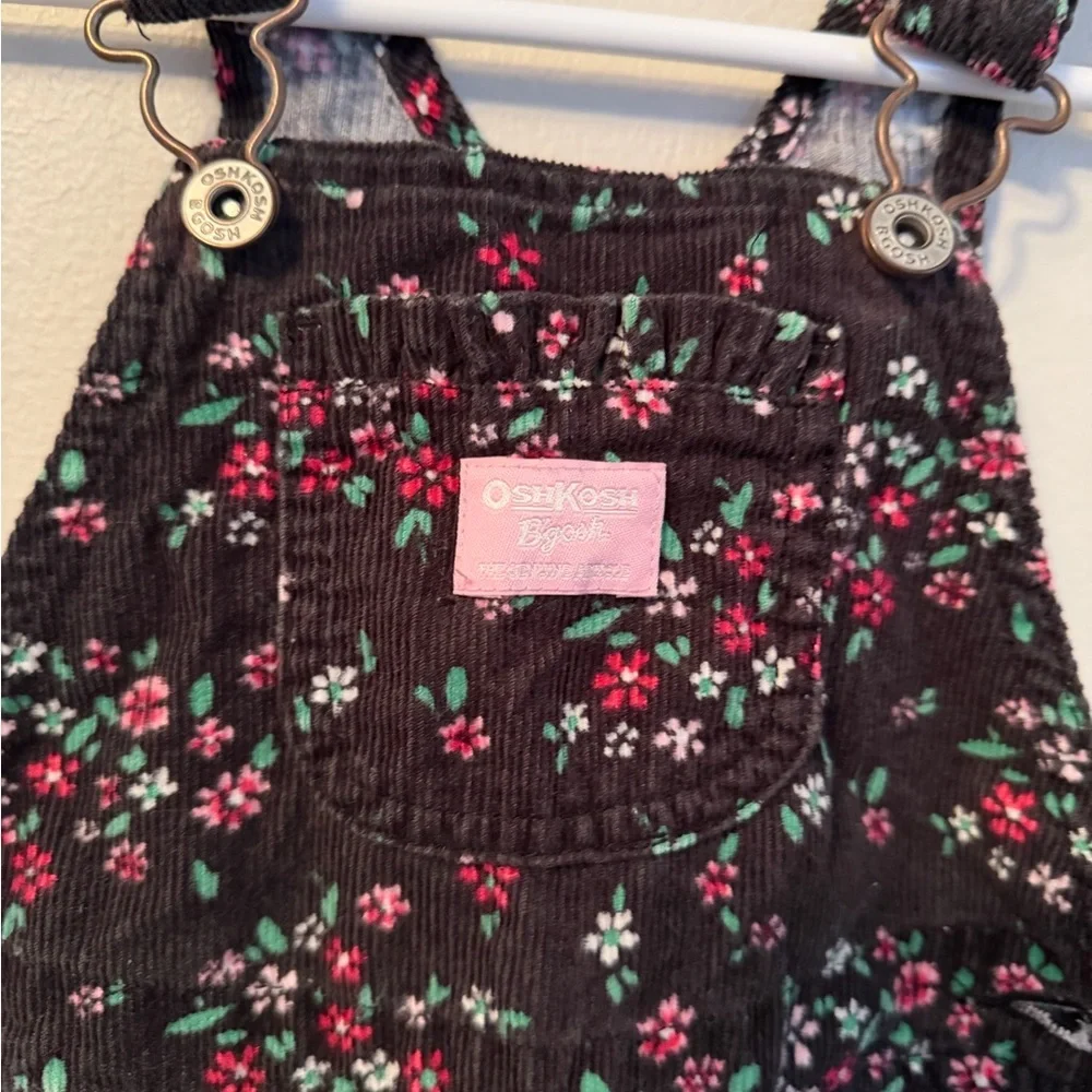 OshKosh B'gosh Vintage Black Floral Overalls